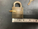 VINTAGE SARGENT BRASS PADLOCK PATINA ANTIQUE LOCKS NO KEY LOVE BRIDGE WEDDING