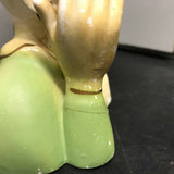 VINTAGE ANTIQUE LADY VASE BY ARTMARK HAND PAINTED GREEN