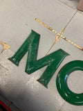 30's Vintage Green Porcelain Enamel Sign 8" "Movie" Theater Advertising Opera ho