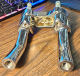 Harley Sportster Superglide Dyna Softail 4 1/2 Pullback Risers w/ HD Logo Clamp