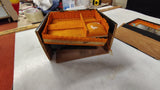 Vintage Hand Painted Floral Wooden Jewelry Box 2 Drawers Mirror Folk Art