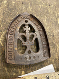 Antique Cast Iron Sad Iron Trivet Stand Crown Cross Pottstown PA Vintage