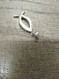 Vtg 925 Sterling Silver Christian Fish Ichthys Necklace Pendant Charm 1.5 inch