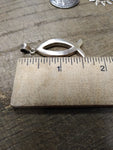 Vtg 925 Sterling Silver Christian Fish Ichthys Necklace Pendant Charm 1.5 inch