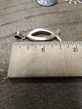 Vtg 925 Sterling Silver Christian Fish Ichthys Necklace Pendant Charm 1.5 inch