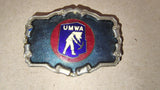 Lot of 2 Vintage Coal Mining Belt Buckles 1981 R&P 100th Anniversary & UMWA Enam