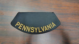 Vintage Pennsylvania Large Uniform Arc Patch Black Gold Embroidered Veteran VFW
