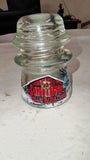 Hand Painted Vintage Clear Glass Insulator Winter Snow Scene Red Barn Signed