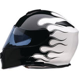 z1r Solaris 2.0 Flame Modular Helmet bLACK wHITE Large Vented Motorcycle 0100-26