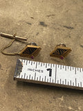 Service Award 10K Gold Gemstone 20 Years GSCCO tie Clip tack Lapel Pin Jewelry