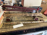 1900's Kingsbury Pressed Steel Tin Fire Ladder Truck Toy Spring loaded Works!