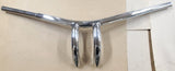 31.75 Wide Chrome Carlini Design Super Sweep 1.25" T-Bars Handlebars Dimpled New