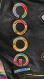 Vintage Coogi Patchwork Shoulder Bag Tote Black Leather Knit Accents Y2K