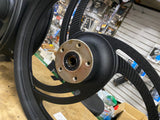 Mag Wheels billet Chopper 5.5x18 2.25x21 Softail 3/4 Wrinkle Black Custom Wide G