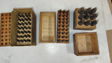 Vintage Lot of 3 Steel Metal Letter & Number Punch Stamp Sets w/ Wood Boxes