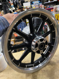 Front 9 Round Spoke Mag Harley Touring FLH Ultra classic Glide 00+ 3x16 Nice!