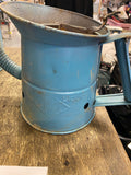 Vintage Blue Metal Oil Can Flexible Spout Taos New Mexico Bear Handpainted Art