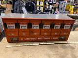 Vtg GM Delco Remy Service Parts Cabinet Sign Display Gas Oil Memorabilia Adverti