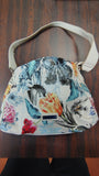 Alfred Dunner White Floral Faux Snakeskin Leather Shoulder Tote Bag Medium