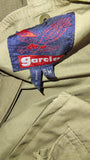 Vtg Garcia Fly Fishing Vest S/M Tan Multi-Pocket Gorpcore Lambskin Patch