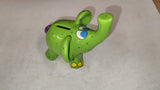 Ganz Bella Casa Elephant Piggy Bank Lime Green Polka Dot Signed Pati