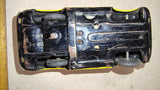 Vintage 1950s Japan Tin Litho Yellow Cab Taxi Toy Car Green Roof Checker