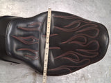 Custom Corbin Seat Dual Saddle Red Flame 84-99 Harley Softail FXST Badlander
