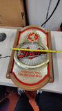Vintage Strohs Beer Light Up Sign Fire Brewed Bar Man Cave WORKS!