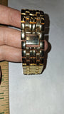 Vintage Geneva Mens Gold Tone Quartz Watch Case Part Repairs Textured Dial