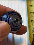 Antique Cobalt Blue Ribbed Glass Lightning Rod Globe Weathervane 1900s ball dril