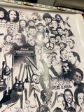 Vtg 34"x24" Poster Cleveland Rock N Roll Hall of fame Beatles Michael jackson Elvis Kiss
