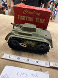 Mint 1950s Vintage MARX Climbing Fighting Tank Windup Toy WW2 Military orig Box