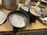 Vintage Miners Lunch Jelly Bucket Aluminum Multi Piece Stacked Mid modern centur