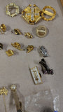 Vintage Costume Jewelry Estate Lot Pins Brooches Cufflinks Tie Clips Retro