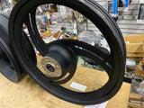 Mag Wheels billet Chopper 5.5x18 2.25x21 Softail 3/4 Wrinkle Black Custom Wide G