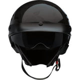 Z1R Vagrant NC Rose Helmet Black 1/2 Half face Drop Down Visor Motorcycle Large