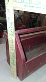Vtg Red Metal Tote Tool Box Unbranded 18" x 6" With Swing Tray Rustic Decor Tote