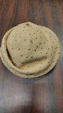 Vtg 1940s Merrimac Hat Corp 100% Wool Beret Studded Beaded Tan Taupe Fascinator