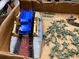 Vintage Ideal Battle Action Combat Set Toy Army Men Trucks Soldiers Playset Box