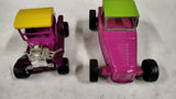 Vintage 1970s Tonka Hot Hauler Purple Glitter Truck & Pink Jalopy Hot Rod