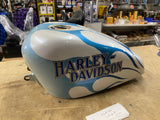 Harley Custom Painted Blue Flame Fuel Gas Tank Ironhead sportster Chopper Peanut