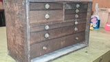 Vintage H Gerstner & Sons Oak Machinist Tool Chest 7 Drawer Box Yale Lock O41