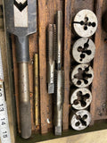 USA Vintage Threadwell Screwplate Tap & Die Set Tools Wrenches handles Box 50's