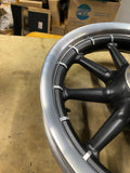 Front 9 Round Spoke Mag Harley Touring FLH Ultra classic Glide 00+ 3x16 Nice!