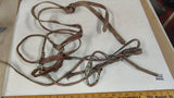 Vtg Western Parade Show Bridle Rolled Leather Silver Colored Ferrules Horse Head