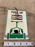Vintage Champion Advertising Sign Dealer Lawnmowers Garage Mancave Spark Plugs