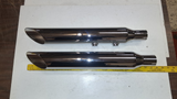Bassani Chrome 3" Slip-On Mufflers 2007-13 Harley Softail Deluxe 1S27B 1801-0483