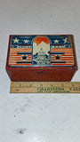Vintage Patriotic Budget Bank Metal Coin Vault Box USA Capitol Litho 1940s