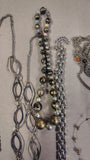 Vintage Jewelry Lot Statement Necklaces Coin Chain Beaded Earrings 35+ Pcs