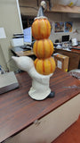 Bethany Lowe Vintage Style Light Up Ghost Holding Stacked Pumpkins Status 26"